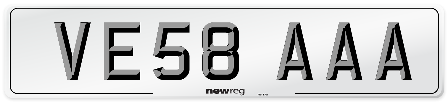 VE58 AAA Number Plate from New Reg